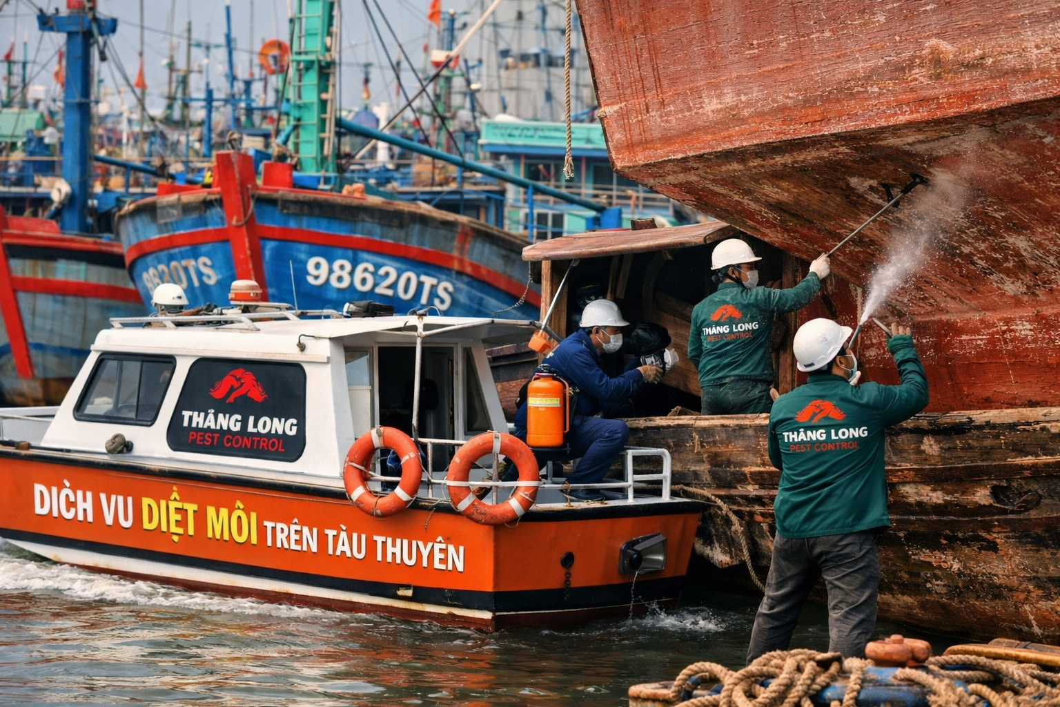 Quy trình diệt mối tàu thuyền ghe gỗ sà lan