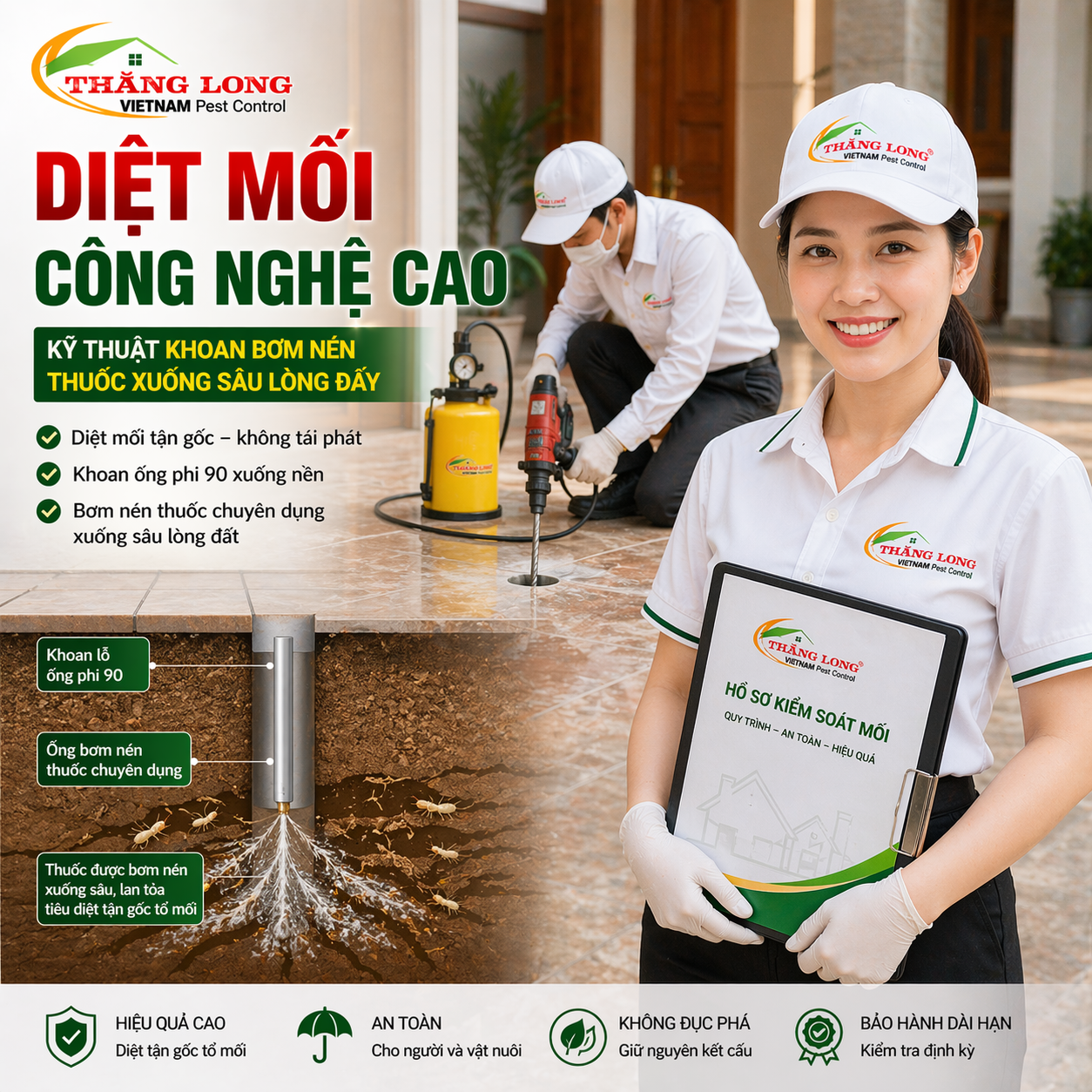 Khoan bơm diệt mối công nghệ cao