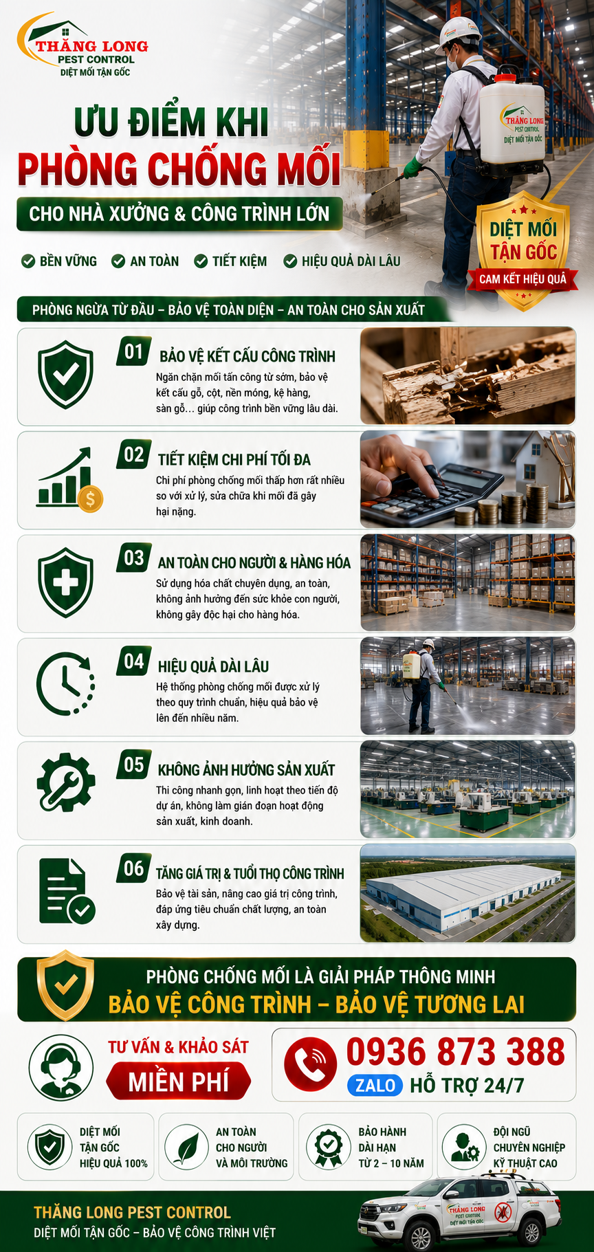 Ưu điểm và quy trình phòng chống mối cho nhà xưởng